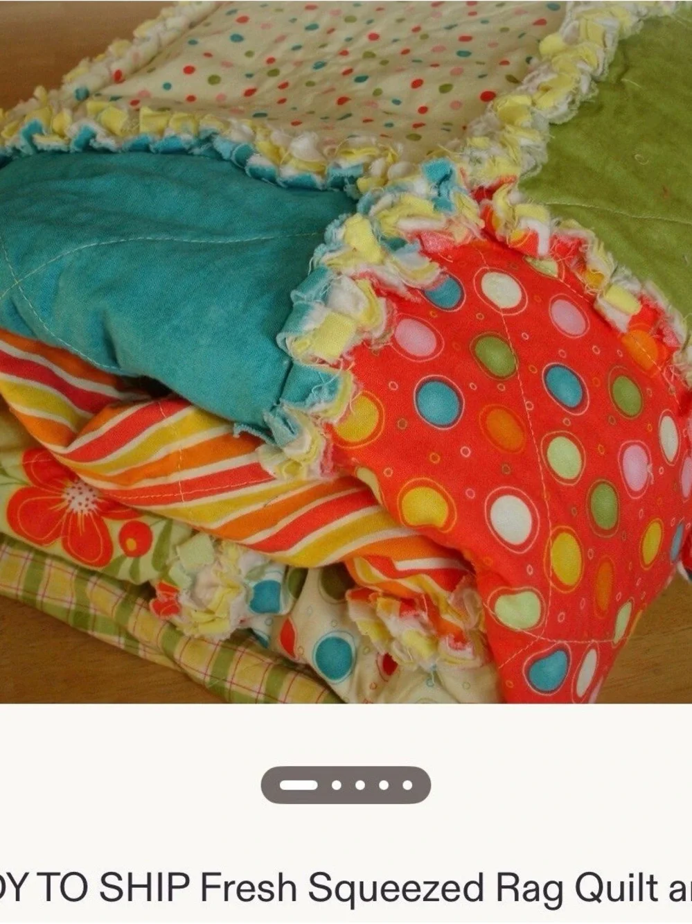 Patchwork Rag Quilt - Moda Freshly Squeezed 50x50  Perfect for a park blanket!